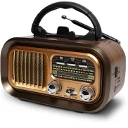 Radio antigua de transistores portátil AMFMOC pequeña