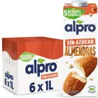 Bebida Vegetal Alpro de Almendras Sin Azúcar 6 x 1L