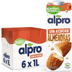 Bebida Vegetal Alpro de Almendras Sin Azúcar 6 x 1L