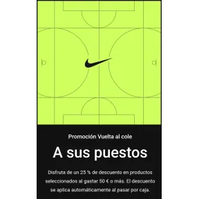 Vuelta al Cole - 25% automático en Nike +50€