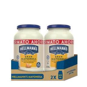 Hellmann’s 825ml mayonesa en paquete de 2 tarros