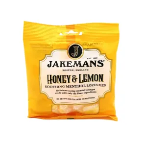 Caramelos Jakemans de miel y limón, mentol para la garganta.