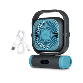 Ventilador USB azul compacto y portátil