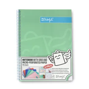 Libreta Verde A4 Mr. Wonderful - 80 Páginas Cuadrícula
