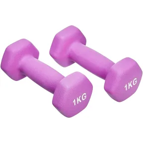 Mancuernas de neopreno 1kg (2 unidades) para entrenamiento