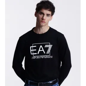 Camiseta negra de algodón EA7