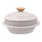 Cacerola Dolsot Blanca de 24 cm con Tapa para Bibimbap