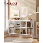 Librería 8 compartimentos VASAGLE, mueble blanco para salón y estudio