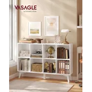 Librería 8 compartimentos VASAGLE, mueble blanco para salón y estudio