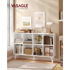 Librería 8 compartimentos VASAGLE, mueble blanco para salón y estudio