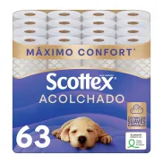Papel Higiénico Acolchado Scottex 3 Capas - 126 Rollos