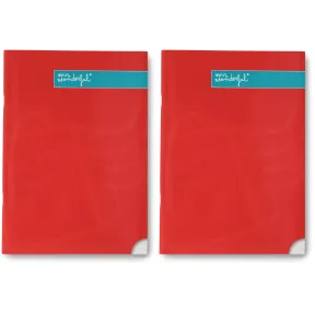 Libreta A4 Roja Pautada - 2 Unidades Mr. Wonderful