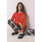 Pijama largo estampado Hogwarts 100% algodón - Tallas XS y S