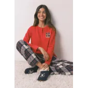 Pijama largo estampado Hogwarts 100% algodón - Tallas XS y S