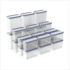 Botes de almacenamiento herméticos 24 piezas, transparente azul
