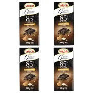 Chocolate Negro 85% con Almendras, 4 X 400g, Sin Azúcares Añadidos