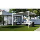 Niza Pérgola de Aluminio 400x300 cm Blanca con Cubierta