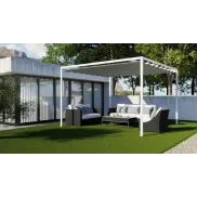 Niza Pérgola de Aluminio 400x300 cm Blanca con Cubierta