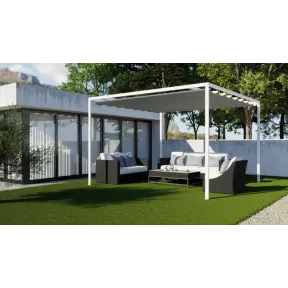 Niza Pérgola de Aluminio 400x300 cm Blanca con Cubierta
