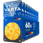 Pilas tipo 10 para audífonos VARTA, paquete de 60 unidades