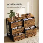 Cajonera de Tela con 5 Cajones y Marco de Acero, 98,7 cm