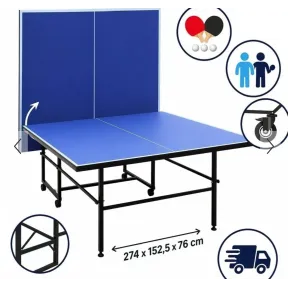 Mesa Plegable de Ping Pong Oficial con Palas y Pelotas