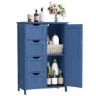 Mueble Auxiliar de Baño Azul con Armario y 4 Cajones