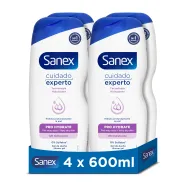 Gel de Ducha Sanex Pro Hydrate, Pack 4 x 600ml con Prebióticos