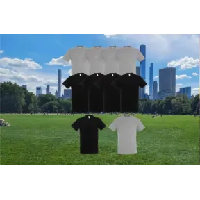 Pack de 10 camisetas unisex de algodón orgánico, 5 negras + 5 grises
