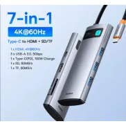 HUB 7-en-1 Baseus USB C con Dual HDMI 8K y 4K