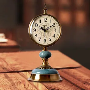 Reloj de Metal Vintage para Escritorio y Salón Clásico