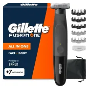 Recortadora y Afeitadora Corporal Gillette Fusion One, Negro.
