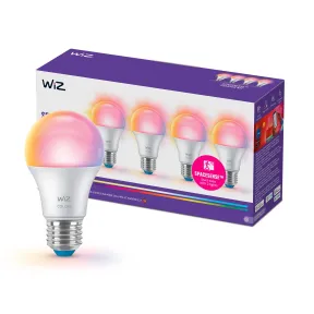Bombillas LED WiZ Inteligentes RGB E27 A60 - Pack de 4