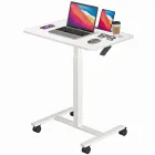 Mesa de Ordenador Regulable con Ruedas y Ranura para Móviles