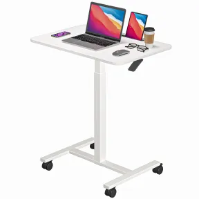 Mesa de Ordenador Regulable con Ruedas y Ranura para Móviles