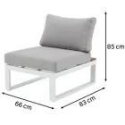 Sillón blanco Capri de aluminio para jardín