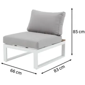 Sillón blanco Capri de aluminio para jardín