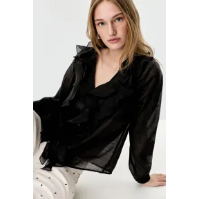Semitransparente camisa con volantes