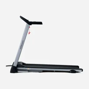 Cinta de correr plegable con sensores y pantalla digital.