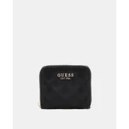 Monedero GUESS negro con cremallera y logotipo 4g