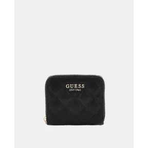 Monedero GUESS negro con cremallera y logotipo 4g