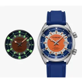 Reloj automático japonés STARKING 8215 en azul, gris y negro