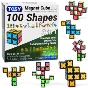 Cubo Infinito TOSY 2x2: Rompecabezas Magnético UV