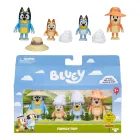 Pack de 4 Figuras de Bluey: Bingo, Bandit y Chilli