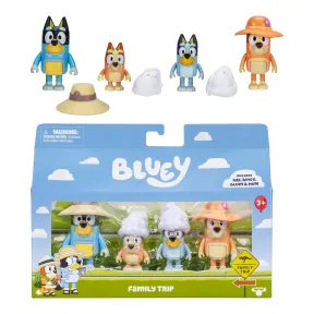 Pack de 4 Figuras de Bluey: Bingo, Bandit y Chilli