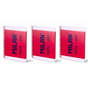 Cuaderno A4 MILAN con espiral, dura y papel cuadriculado