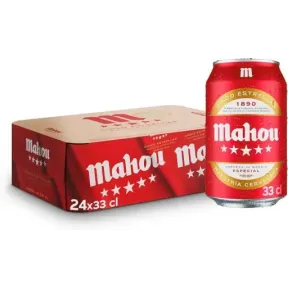 Cerveza Mahou 5 Estrellas Dorada Lager 24x33cl