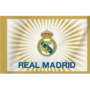Bandera blanca del Real Madrid C.F. con escudo, ¡super barata!