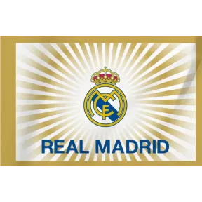 Bandera blanca del Real Madrid C.F. con escudo, ¡super barata!