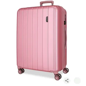 Maleta expandible Movom 78 cm ABS 108L Plata - Rosa y Azul